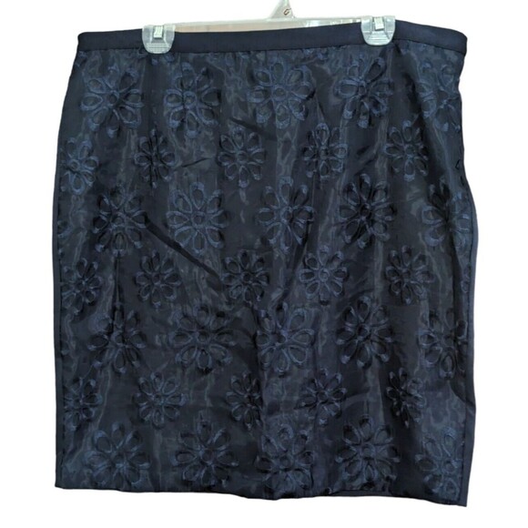 Sunny Leigh Womens Pencil Skirt Size 16 Cottagecore Navy Blue Floral Capsule New - Picture 1 of 7